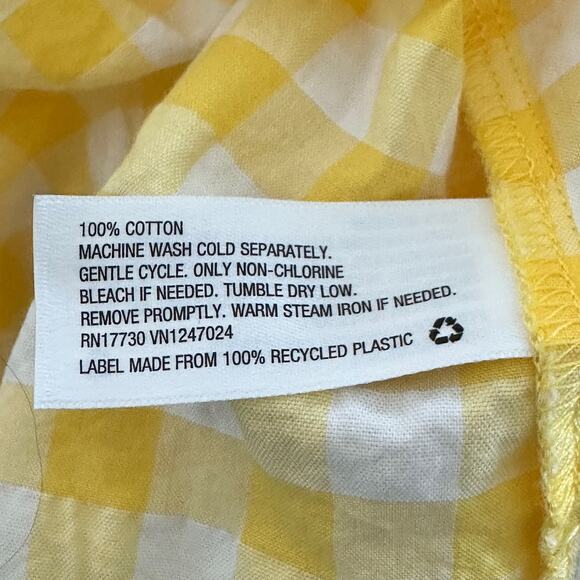 Lisa Marie Fernandez Target Yellow Gingham midi cottage Dress size L - Picture 10 of 14